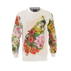 FRESH HOODS Peacock Crewneck Sweatshirt Sz M